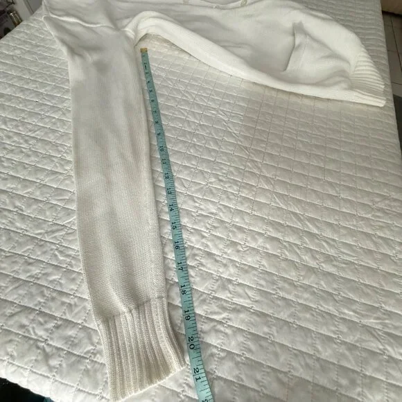 Vintage Ralph Lauren Sport Off White Boyfriend Fit Cardigan Sweater M 100% Cotto - Picture 8 of 8